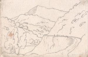 タヴァルネッレとカプリアーノの間 作： John Robert Cozens